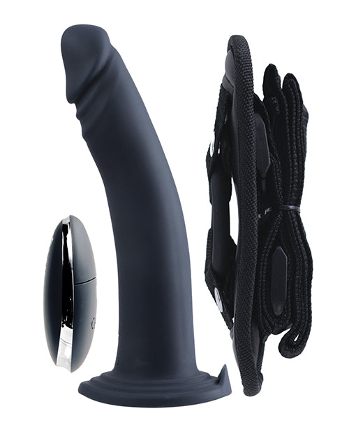 Vedo Diki Rechargeable Vibrating Dildo W-harness - Just Black