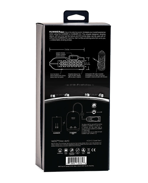 Vedo Hummer Max Rechargeable Vibrating Sleeve - Black Pearl