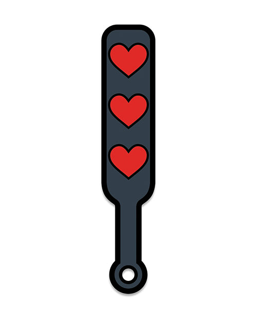 Wood Rocket Sex Toy Hearts Paddle Pin - Black-red
