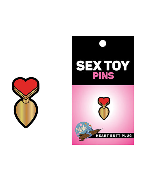 Wood Rocket Sex Toy Heart Butt Plug Pin - Red-gold