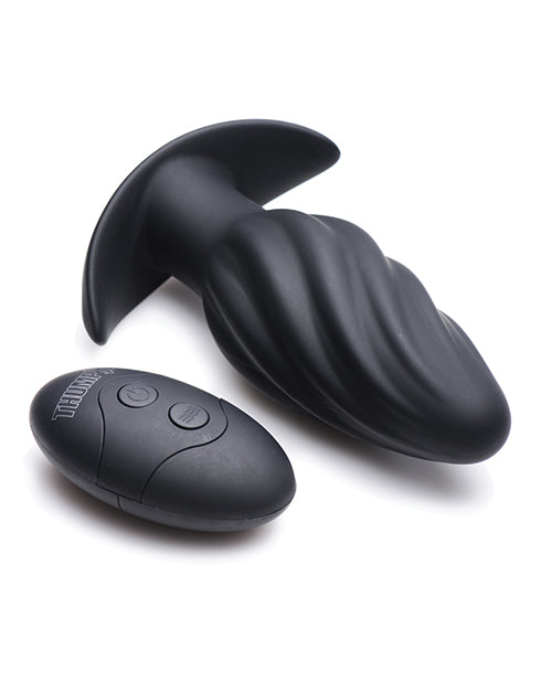 Thump It Kinetic Thumping 7x Swirled Anal Plug - Black