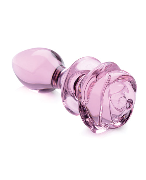 Booty Sparks Pink Rose Glass Anal Plug