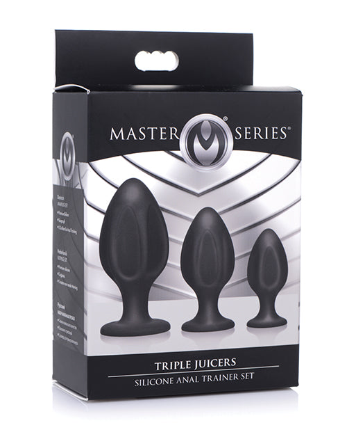 Master Series Triple Juicers Silicone Anal Trainer Set - Black