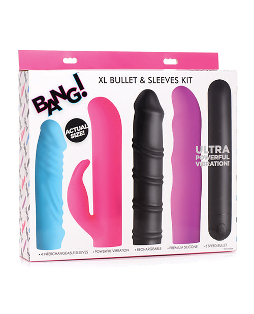 Bang! 4 In 1 Xl Bullet & Sleeve Kit - Assorted Colors