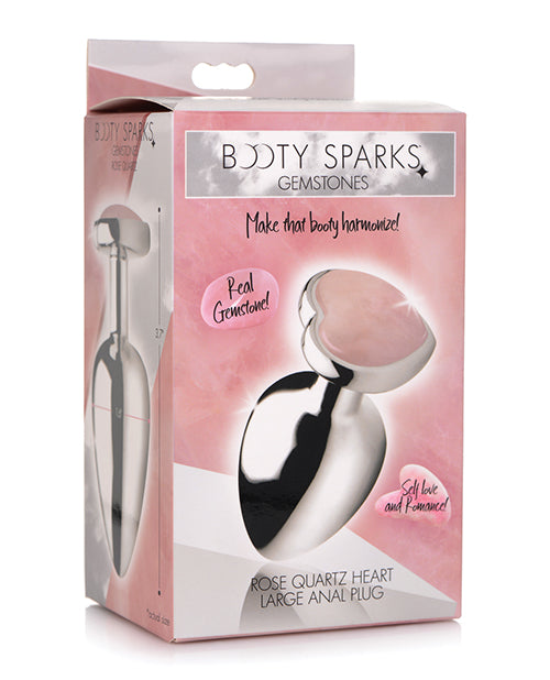 Booty Sparks Gemstones Rose Quartz Heart Anal Plug