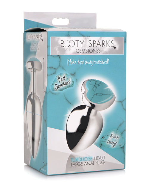 Booty Sparks Gemstones Turquoise Heart Anal Plug