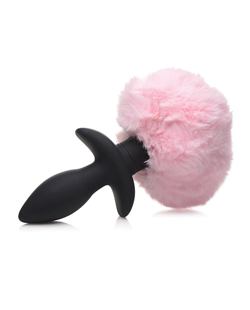 Tailz Waggerz Moving & Vibrating Bunny Tail Anal Plug W-remote - Pink-black