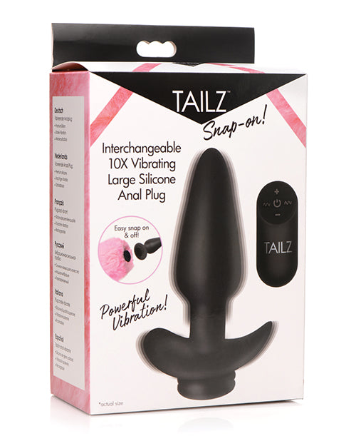 Tailz Snap On Interchangeable 10x Vibrating Silicone Anal Plug W/remote