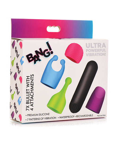 Bang! Rechargeable Bullet W-4 Attachments - Asst. Colors