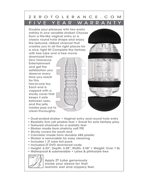 Zero Tolerance Double Decker Stroker - Black-clear