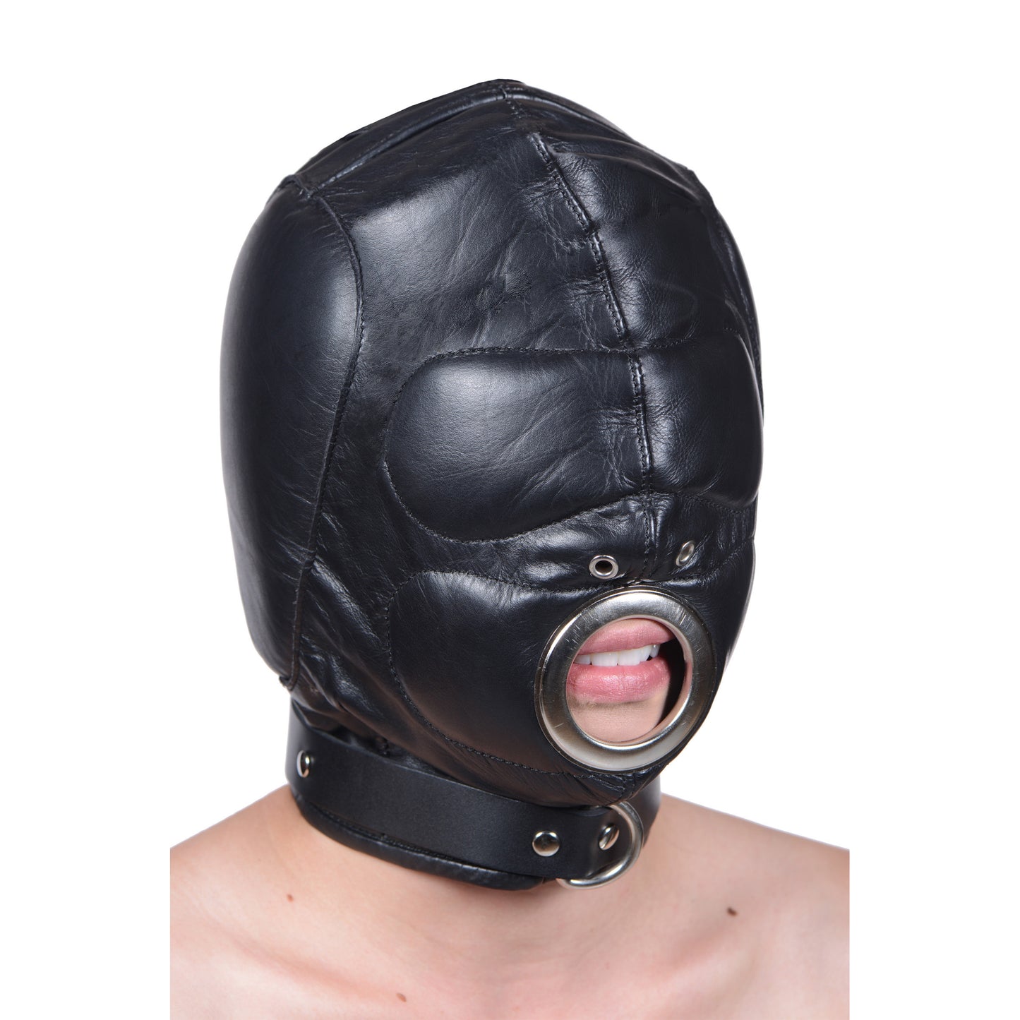 Leather Padded Hood With Mouth Hole - Mediumlarge