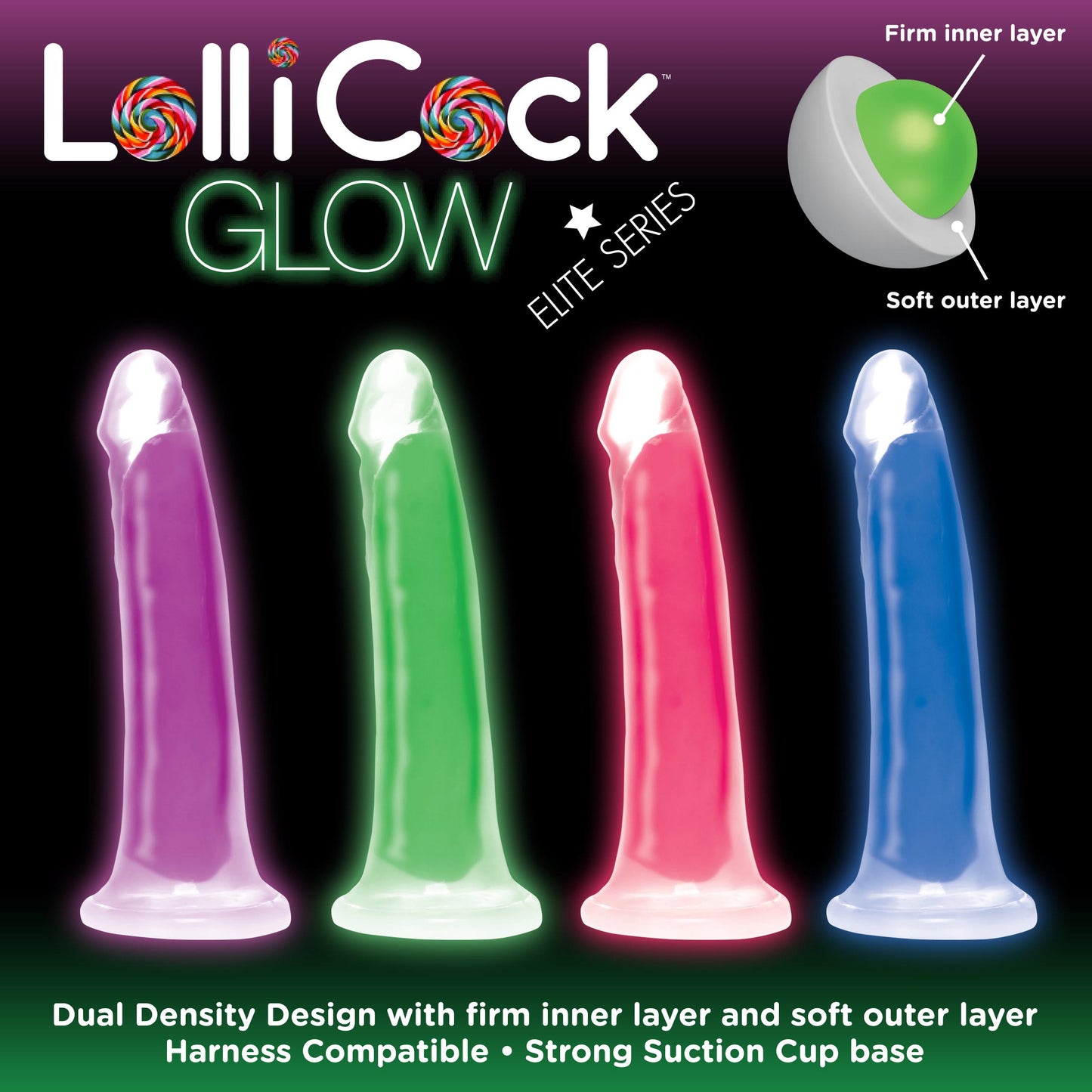 7 Inch Glow-in-the-dark Silicone Dildo